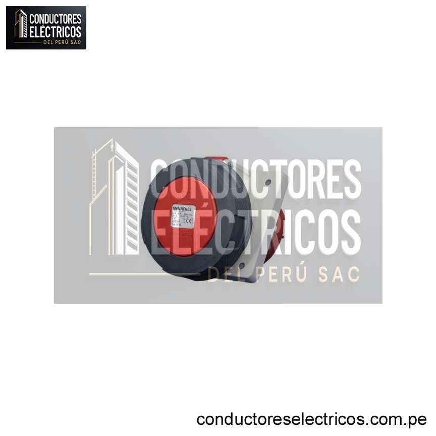 TOMACORRIENTE EMPOTRABLE 63AMP 3P+T 415V ROJO 6H IP67 MENNEKES