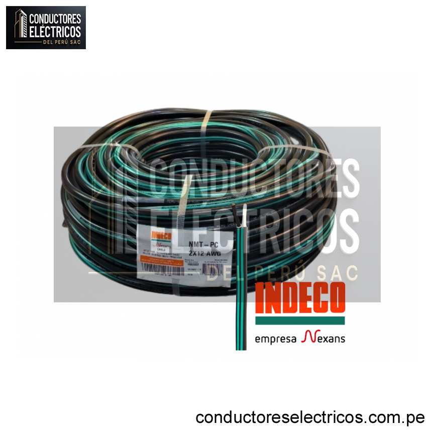 CABLE VULCANIZDO NMT 2X12 AWG INDECO 100 METROS