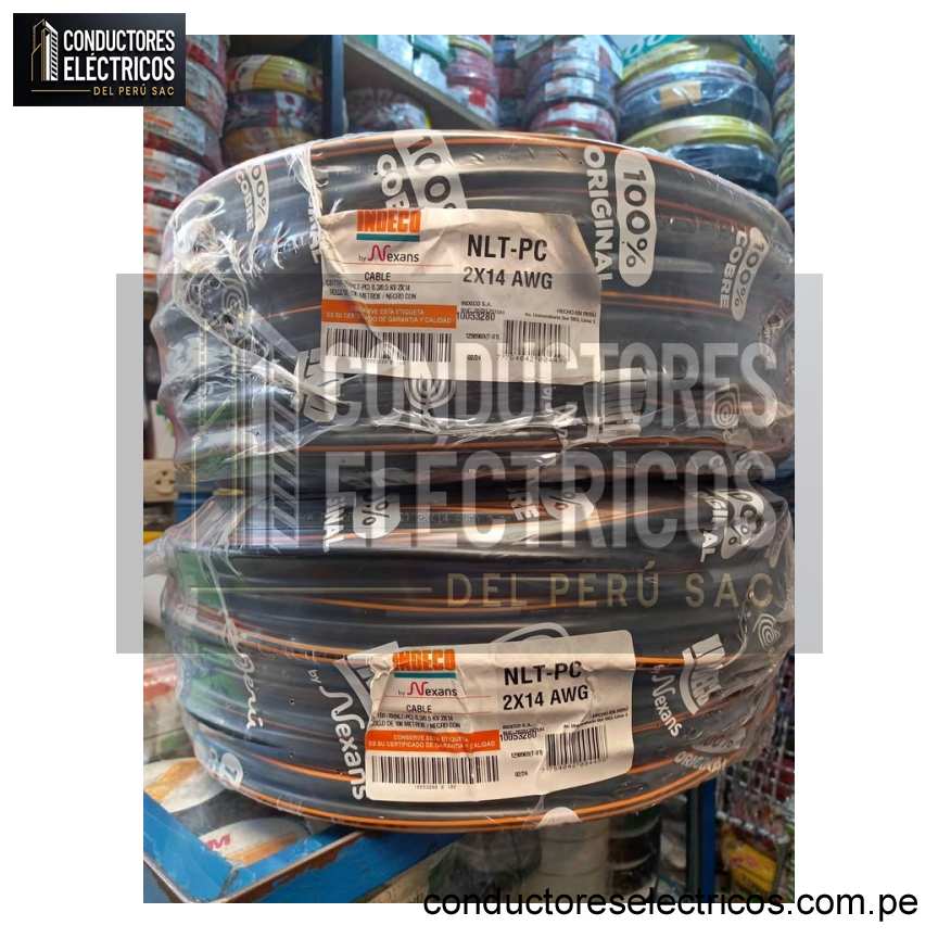 CABLE VULCANIZADO INDECO NLT-PC 2X14 AWG 100 METROS