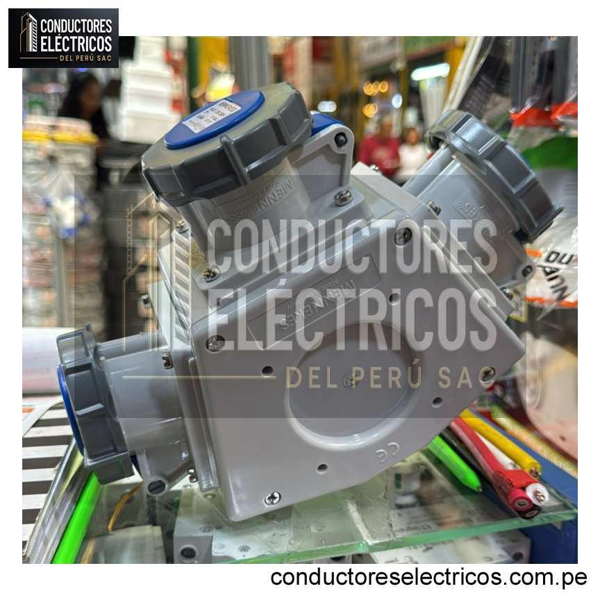 TOMACORRIENTE TRIPLE AÉREO (DELTABOX) 16A 2P+T 250V AZUL 6H