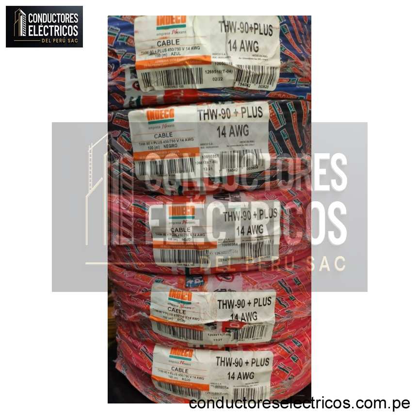 CABLE INDECO THW-90 +PLUS 14 AWG 450/750 V X 100METROS  AZUL