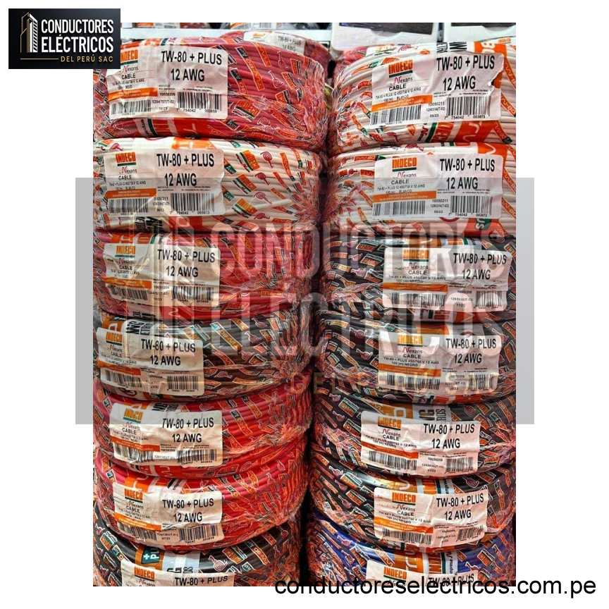 CABLE INDECO THW-90 +PLUS 12 AWG 450/750 V X 100METROS  NEGRO