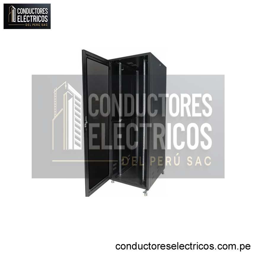 GABINETE DE 42RU 80X100X210 PUERTA DE VIDRIO